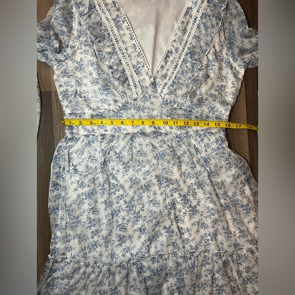 Sugar Lips Stop And Stare Floral Print Ruffled Mini Dress SZ L - Picture 12 of 16